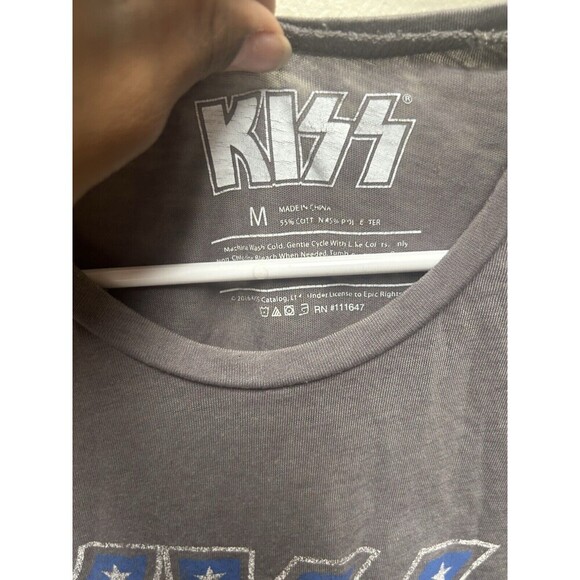 Kiss graphic t shirt sleevless medium womens burnout gray crewneck - Picture 2 of 5